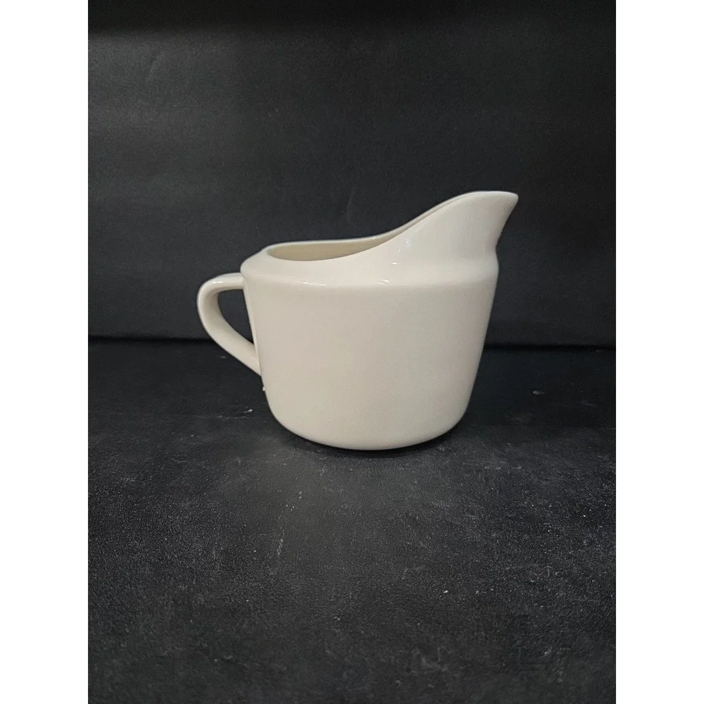 Real‎ Simple White Creamer Pitcher, Sturdy Gravy Sauce Pitcher, Butter Pitcher